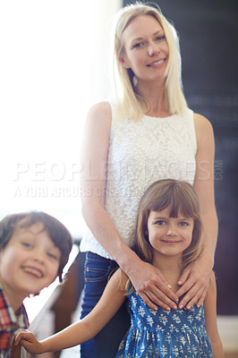 Buy stock photo Shot of a happy family spending quality time together at home