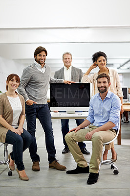 Buy stock photo Portrait of a group of dedicated and dynamic design professionals