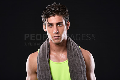 Buy stock photo Studio shot of a handsome young man in sportswear 