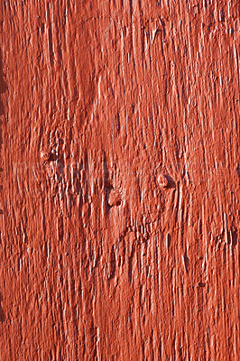 Buy stock photo Orange paint, wood and texture for background or abstract with creativity, pattern or design. Floor board, building and architecture or backdrop in home with grain and light for wallpaper or mockup 