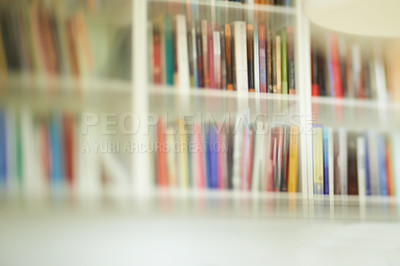 Buy stock photo Cropped shot of a bookshelf