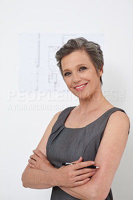 Buy stock photo Portrait of a successful mature businesswoman