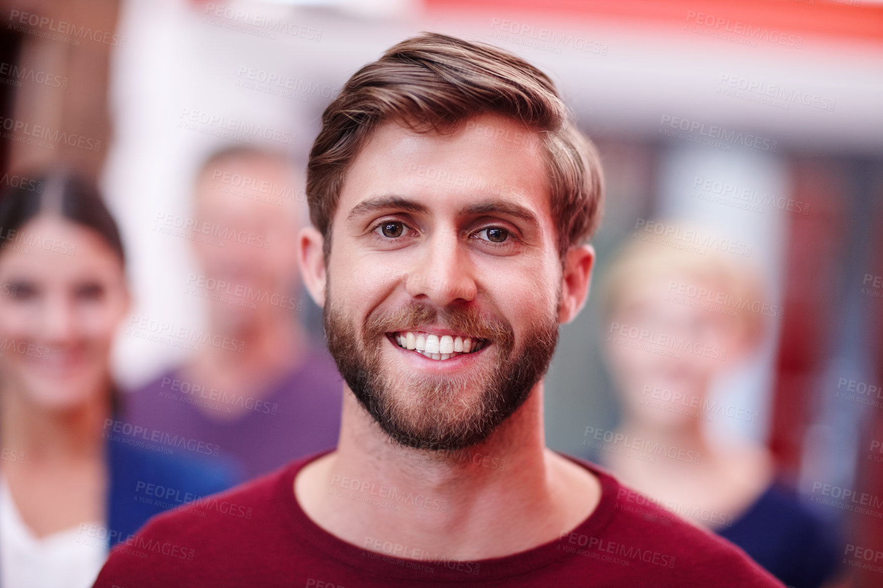 Buy stock photo Cropped portrait of a smiling young creative professional in the office