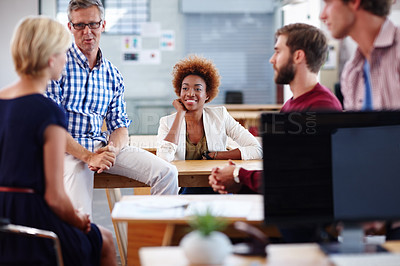 Buy stock photo Cropped shot of a group of designers in their modern office