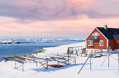Buy stock photo The fishermen's  house - photo from Ilulissat, Greenland