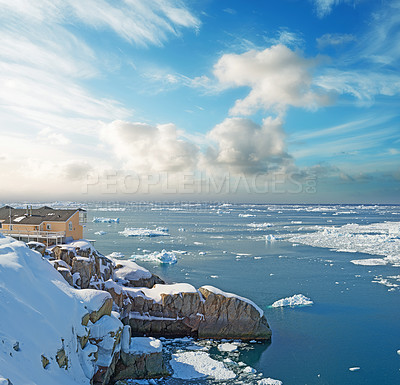 Buy stock photo Shot of an arctic landscape