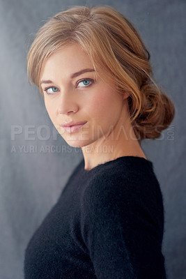 Buy stock photo Portrait of a beautiful young woman