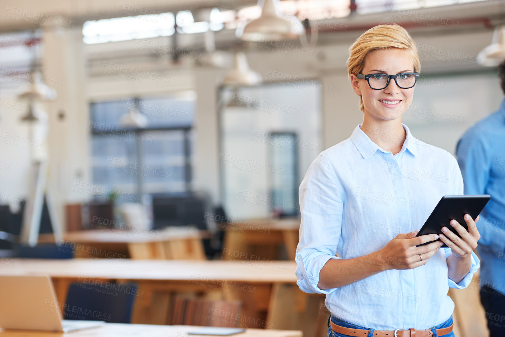 Buy stock photo Cropped shot of businesspeople working in the office