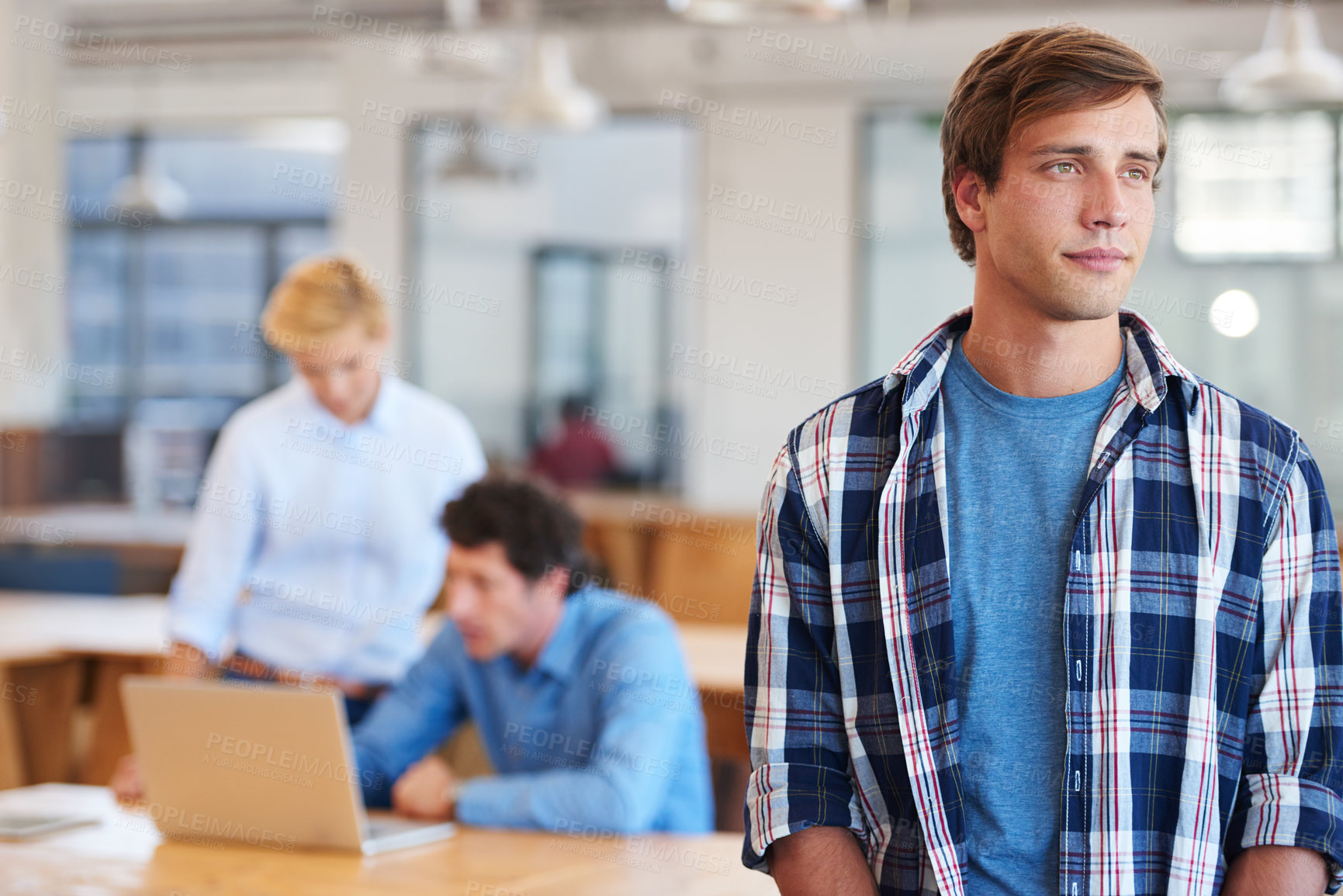 Buy stock photo Cropped shot of businesspeople working in the office