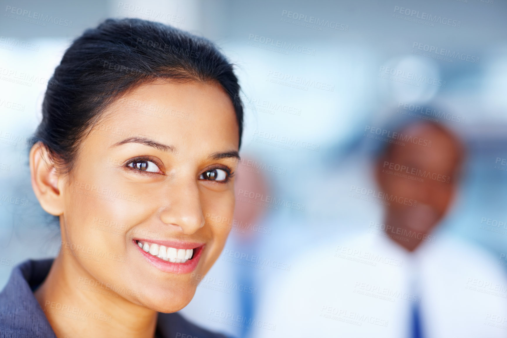 Buy stock photo Office, happy and portrait of business woman with smile for career, work and job for legal company. Corporate lawyer, professional and face of person in law firm for consulting, advisor and pride