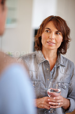 Buy stock photo Cropped shot of a couple at home