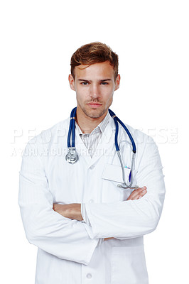 Buy stock photo Shot of a young man posing against a white background