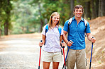 Couple taking a halt while trekking