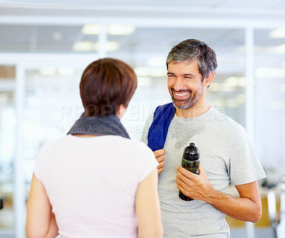 Buy stock photo Portrait of mature man with woman after fitness exercise