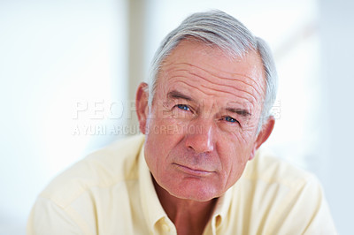 Buy stock photo Closeup portrait of handsome mature man looking at you