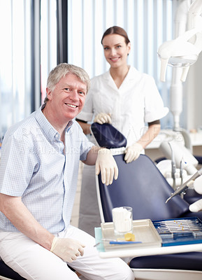 Buy stock photo Portrait of successful dental team in office