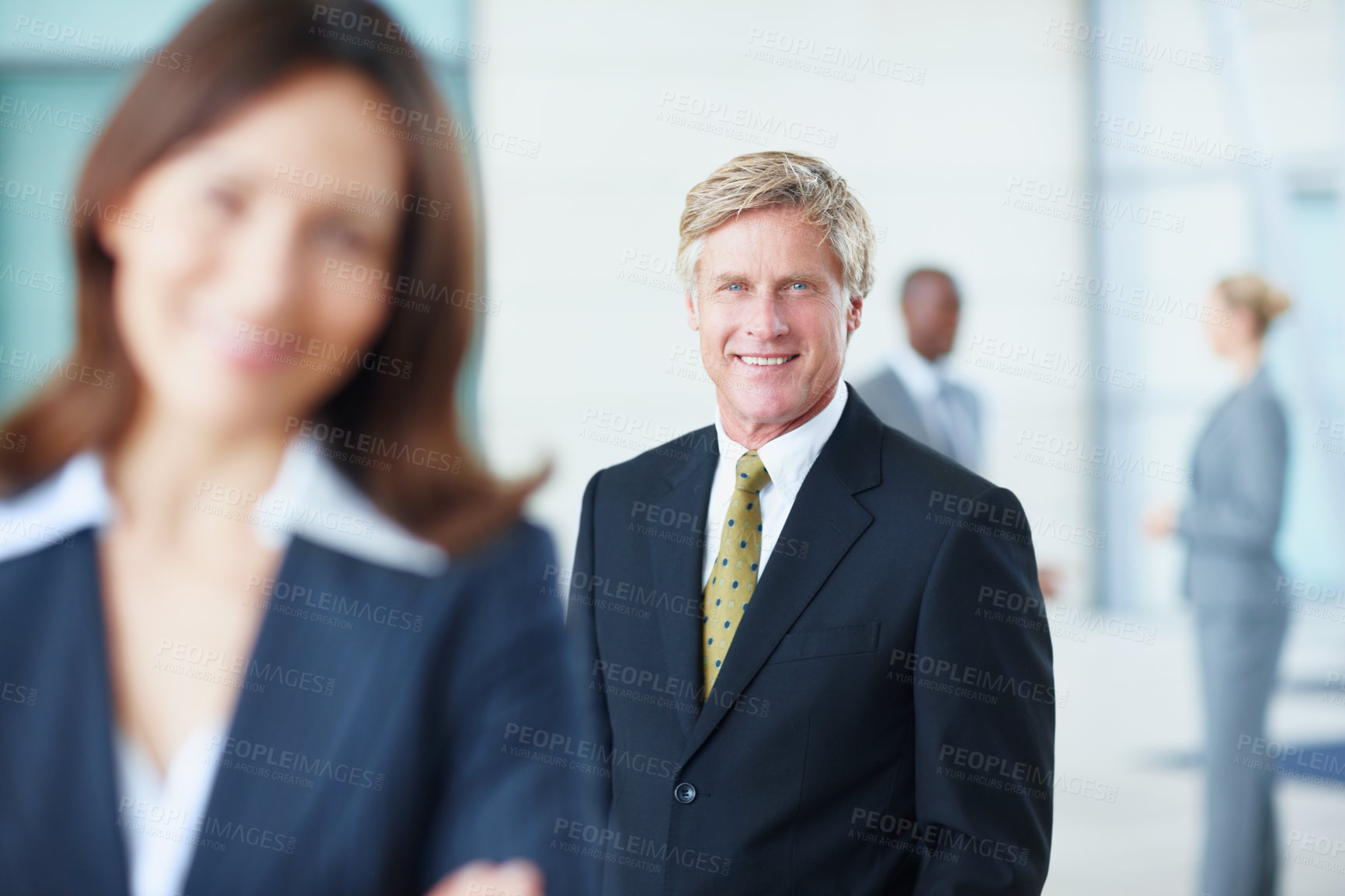 Buy stock photo Portrait, business and man with confidence in office for corporate leadership, about us and experience. Smile, mature person and executive with finance ambition, investment funding and opportunity