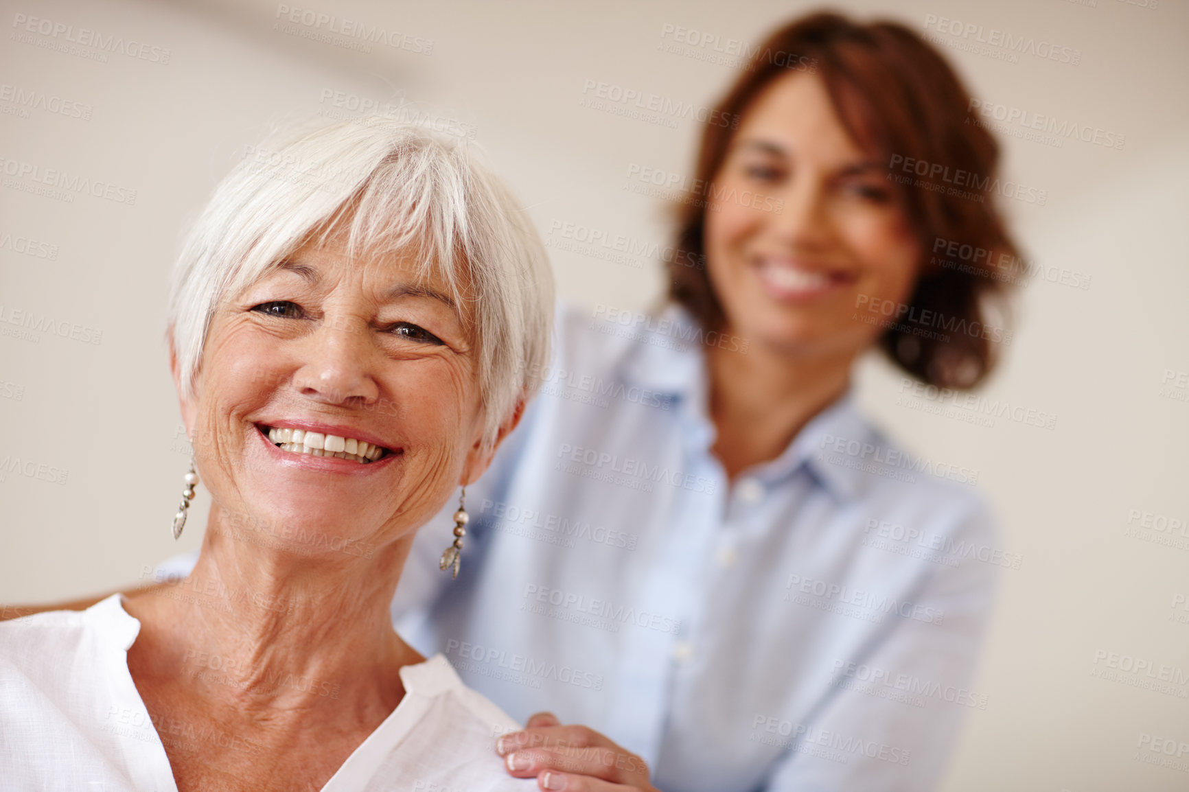 Buy stock photo Portrait of a senior woman and her daughter