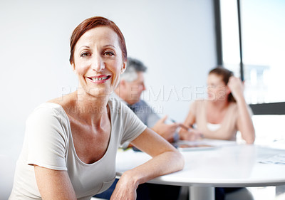 Buy stock photo Cropped shot of a working business office