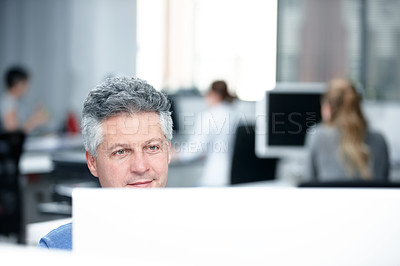 Buy stock photo Cropped shot of a working business office