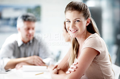 Buy stock photo Cropped shot of a working business office