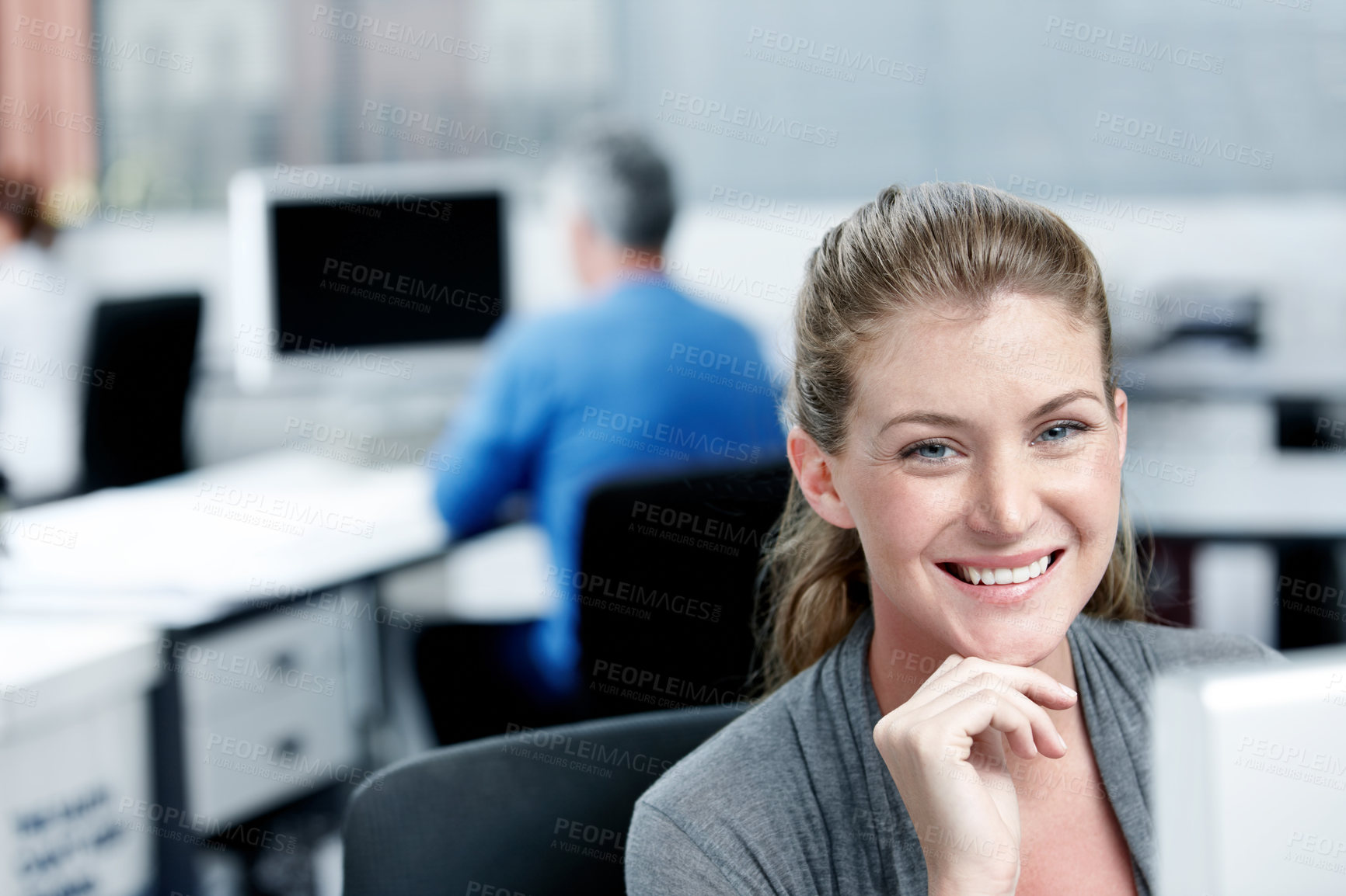 Buy stock photo Cropped shot of a working business office