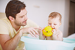 Bathtime with Dad and Mr Duck