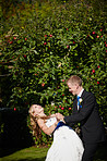 Sharing their first dance as a married couple