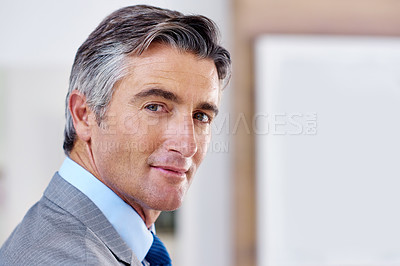 Buy stock photo Portrait of a confident-looking mature businessman