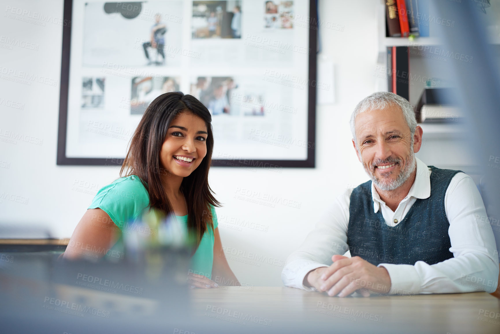 Buy stock photo Cropped portrait of two designers in their office