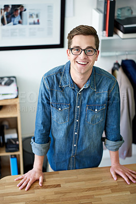 Buy stock photo Portrait of a young male designer standing in the office