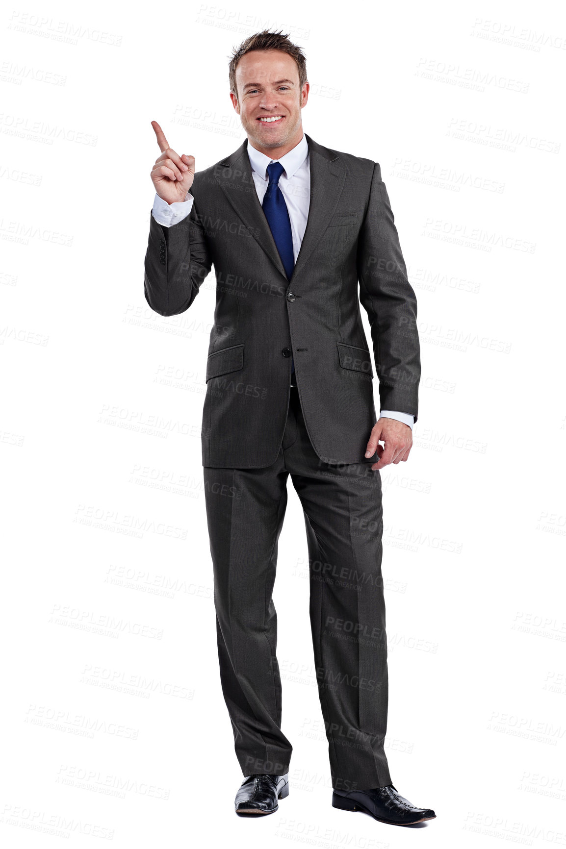 Buy stock photo Full length portrait of a businessman against a white background