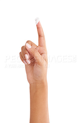 Buy stock photo Cropped shot of moisturizer on a woman's finger