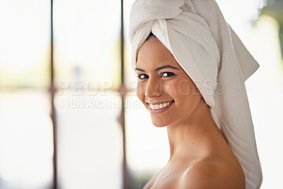 Buy stock photo Shot of a young woman at the day spa