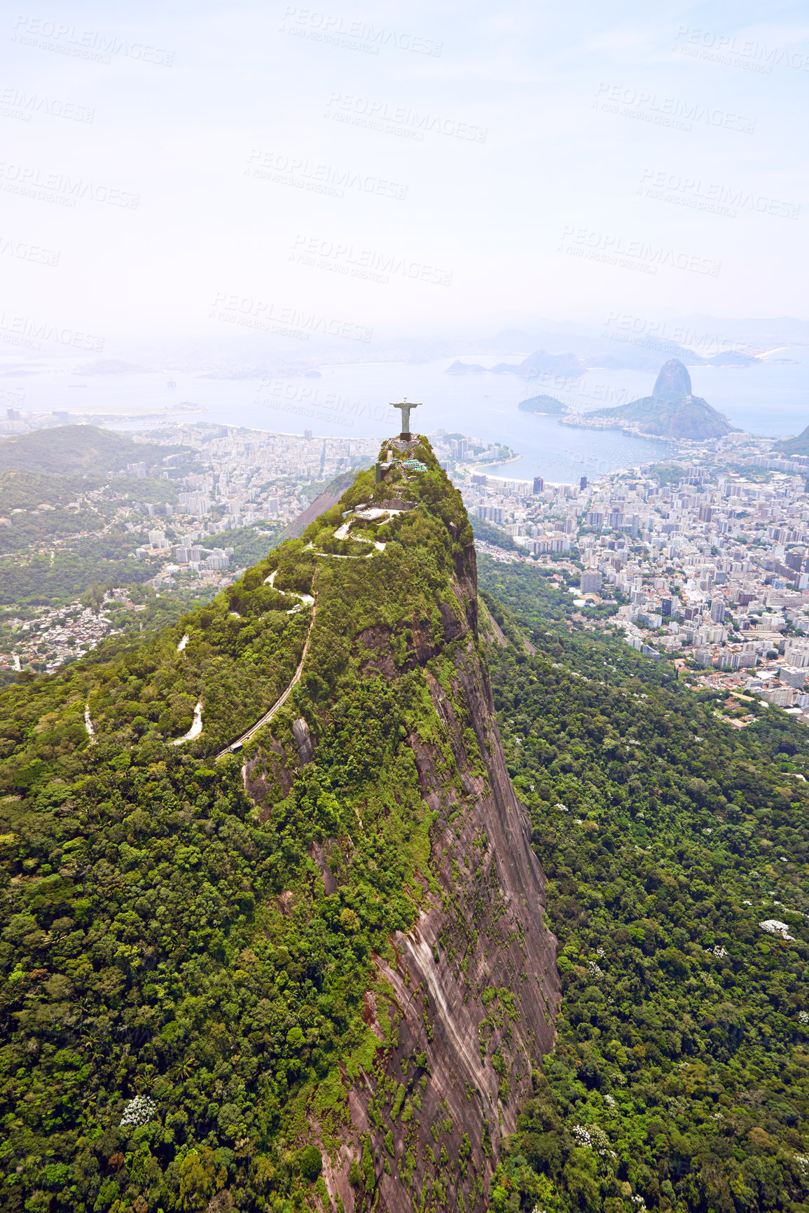 Buy stock photo Aerial view of Rio De Janeiro, Brazil