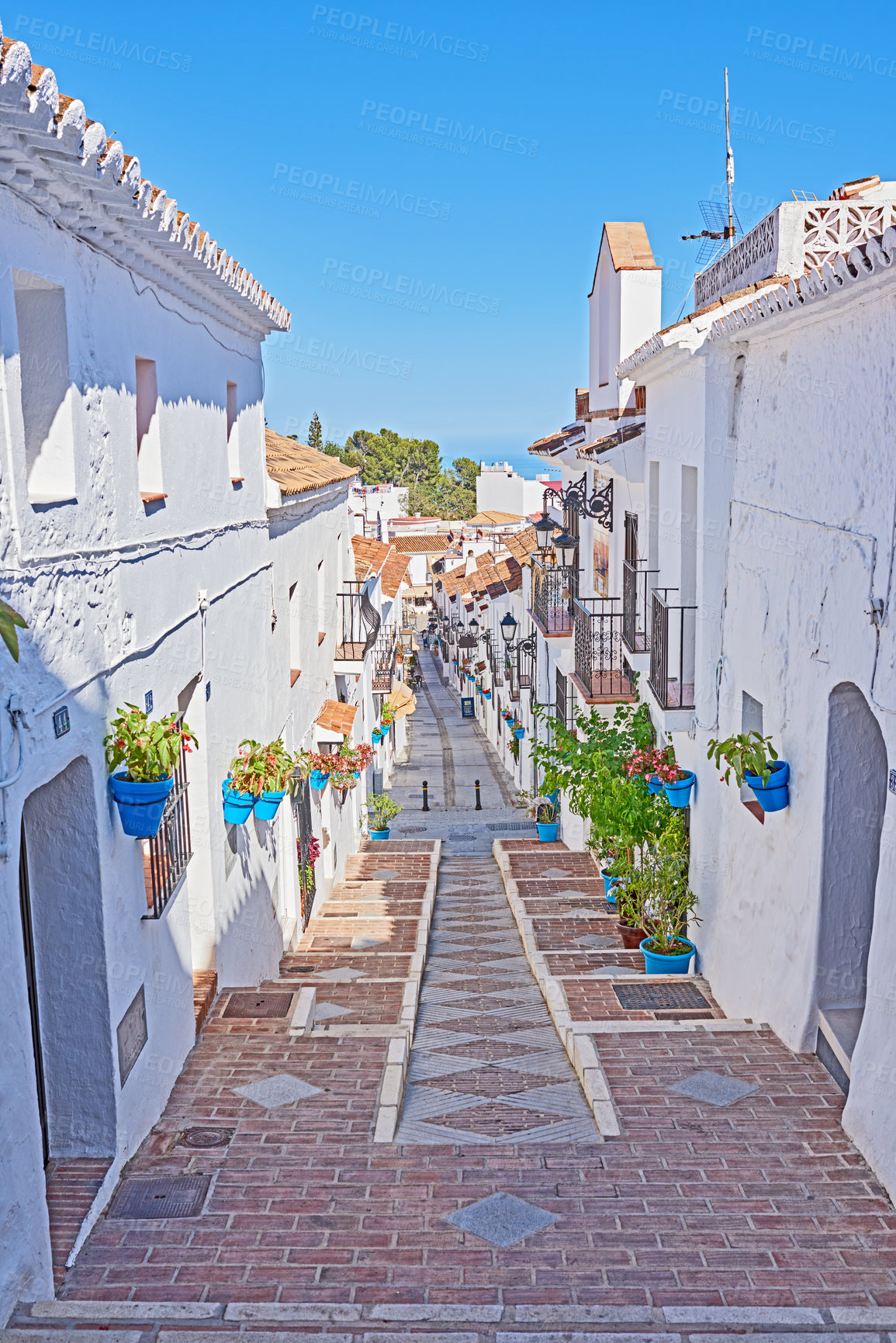 Buy stock photo The beautiful mountain city of Mijas, Andalusia, Spain