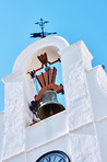 Church tower Mijas - old city of Andalusia , Spain