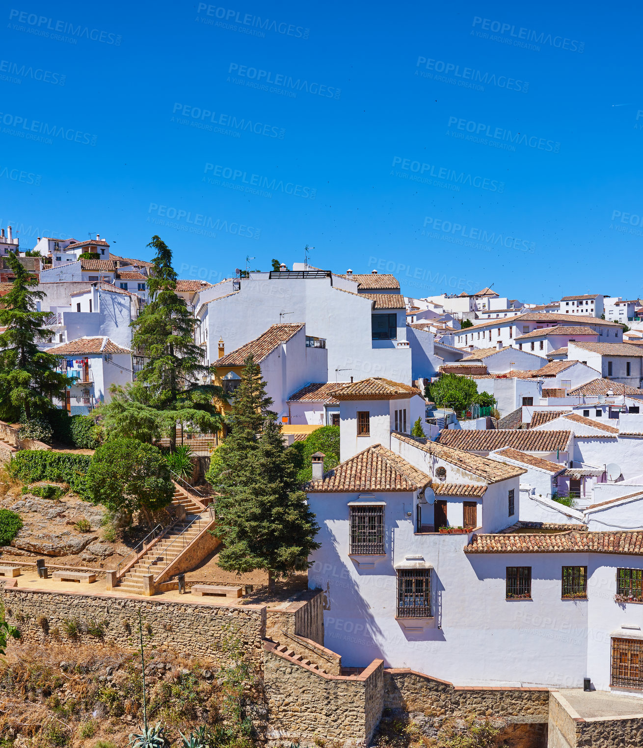 Buy stock photo The beautiful ancient city of Ronda, Andalusia, Spain