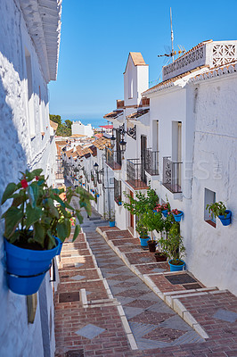 Buy stock photo The beautiful mountain city of Mijas, Andalusia, Spain