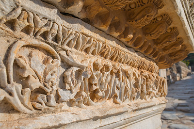 Buy stock photo Ephesus is an ancient city in Turkeyâ??s Central Aegean region, near modern-day SelÃ§uk. Its excavated remains reflect centuries of history, from classical Greece to the Roman Empire â?? when it was the Mediterraneanâ??s main commercial center â?? to the spread of Christianity. 