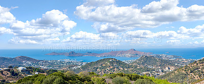 Buy stock photo A view over the Mediterranean sea - Bodrum area, Turkey