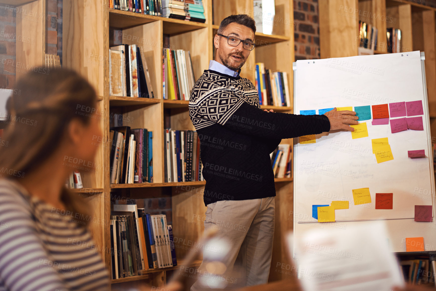 Buy stock photo Business people, office and team for training, presentation or brainstorming in boardroom. Group, workplace and meeting in session for workshop with colleagues in discussion, working and together