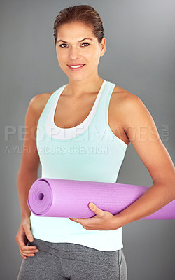 Buy stock photo Shot of a young woman doing a workout