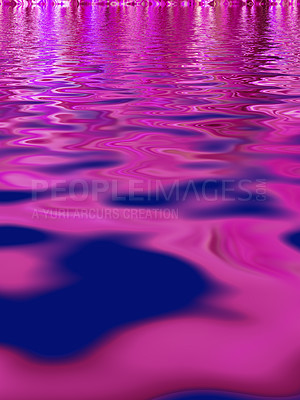 Buy stock photo Abstract, colorful and texture with design, water and retro patterns with waves, creativity and reflection. Empty, blurry and water with liquid, artistic and wallpaper with glow, trendy and vintage 