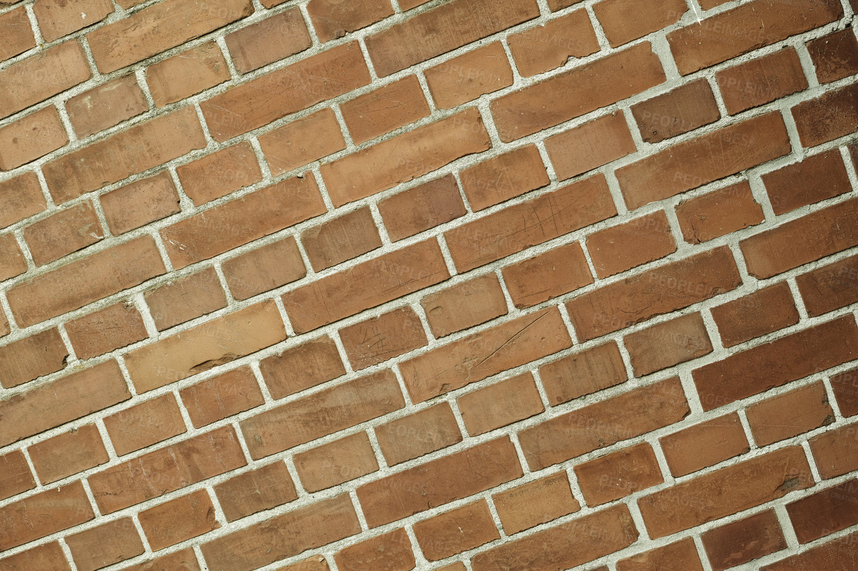 Buy stock photo Outdoor, brick wall and pattern on surface of home, house or city building with style or texture. Detail background, architecture exterior or solid construction design on old firm structure outside