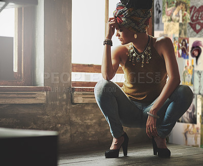 Buy stock photo Full length shot of an attractive young woman