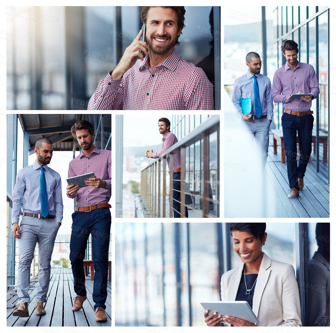 Buy stock photo Composite image of businesspeople in the office