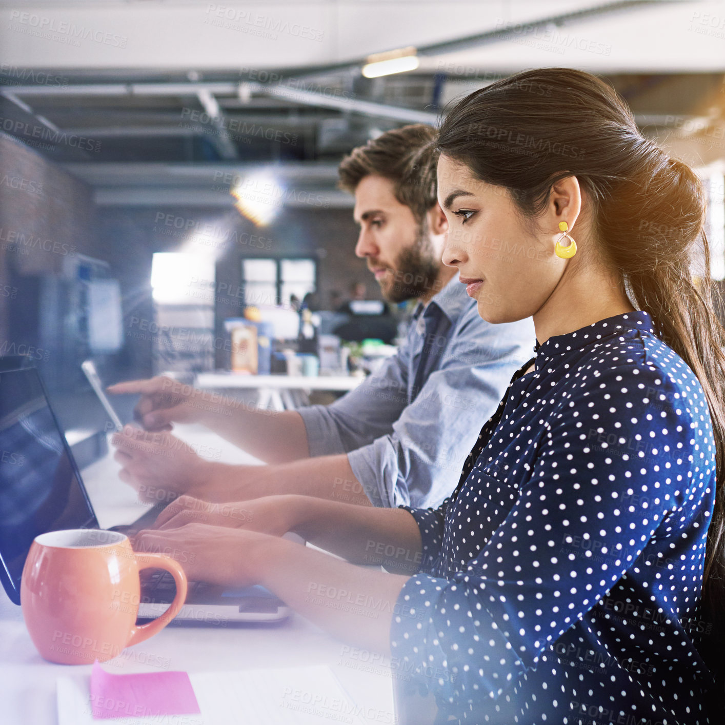 Buy stock photo Cropped shot of a creative businessperson working in the office