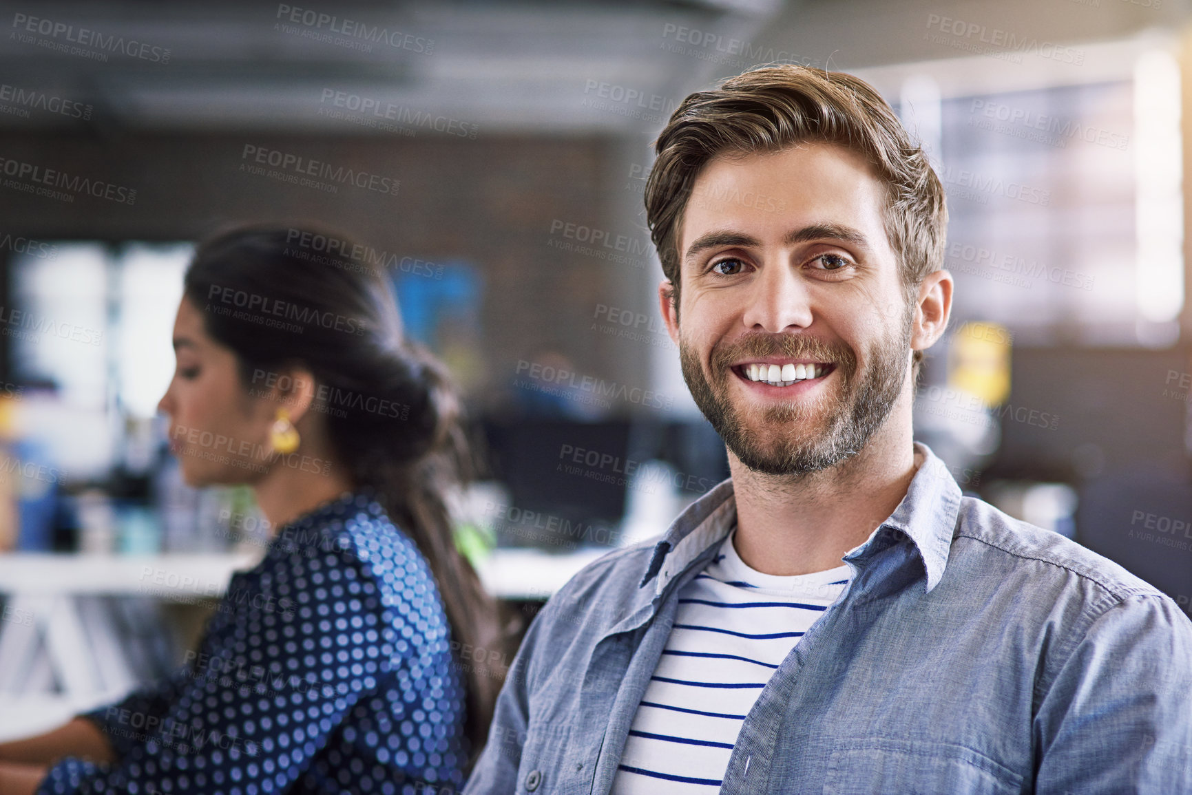 Buy stock photo Cropped shot of a creative businessperson working in the office
