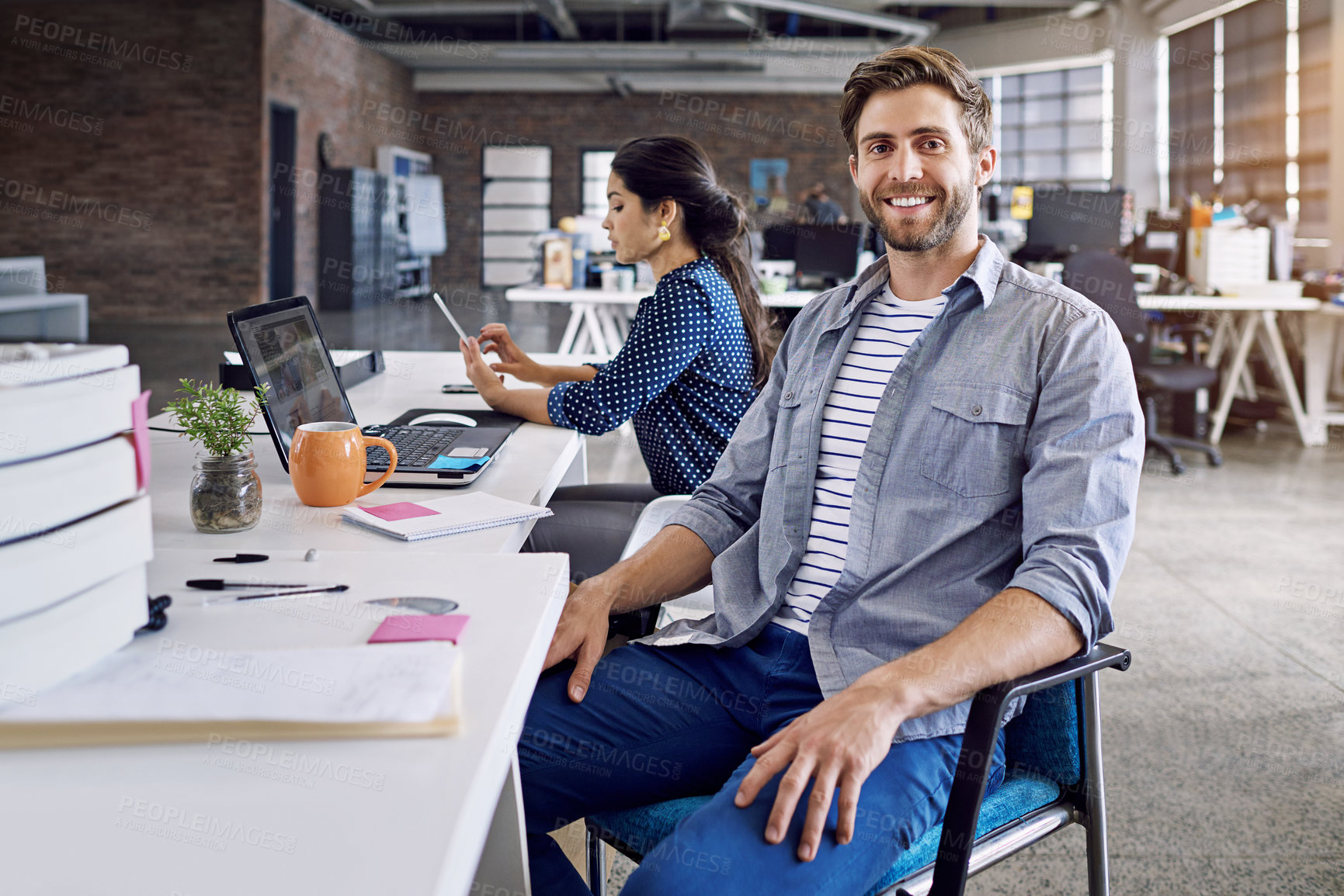 Buy stock photo Cropped shot of a creative businessperson working in the office